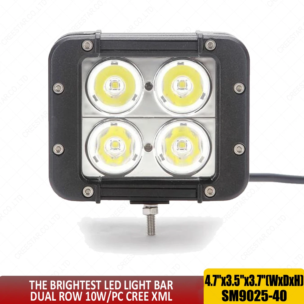 Super Brightest LED Light Bar 40W Off road work driving lights Narrow pencil Flood Beam with bottom bracket + DT Connector x2pcs |