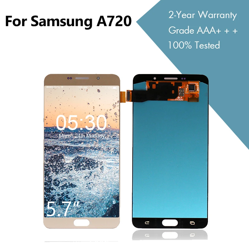OLED ЖК дисплей для samsung A7 2017 A720 с сенсорным экраном дигитайзер сборка