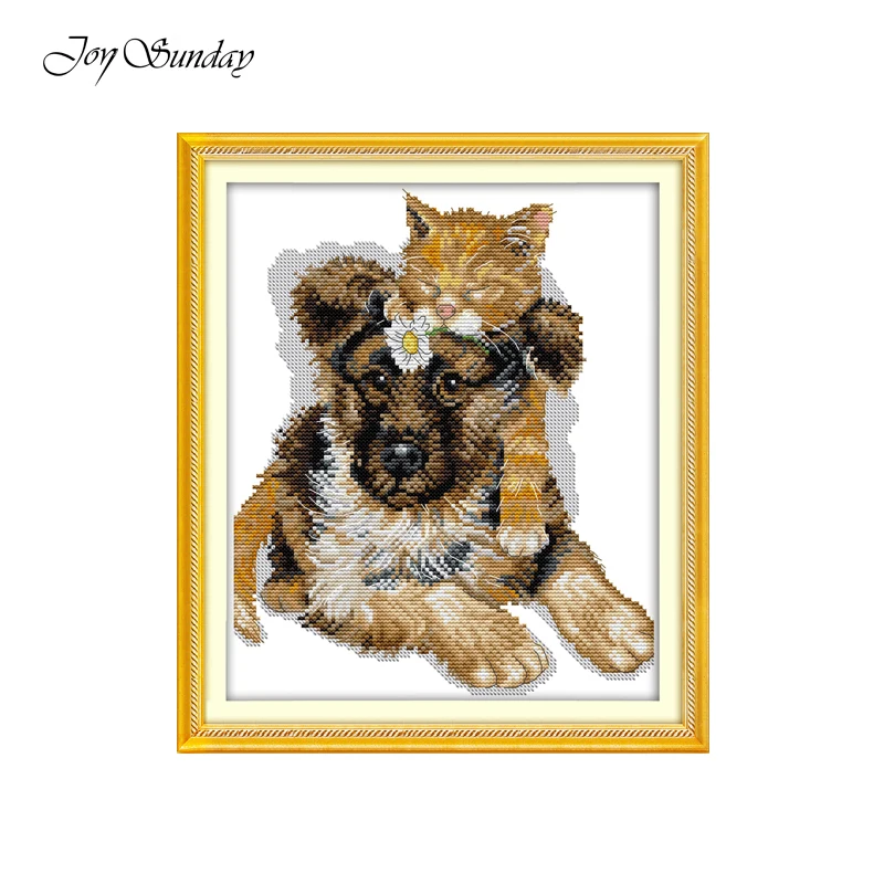 Набор для вышивки крестом Joy Sunday Animal хлопковая нить живописи 11CT 14CT Вышивальная с