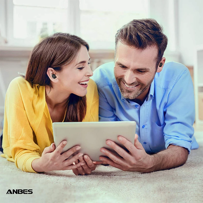 ANBES наушники-вкладыши TWS с V5.0 Bluetooth наушники Беспроводной стерео отличной низкой