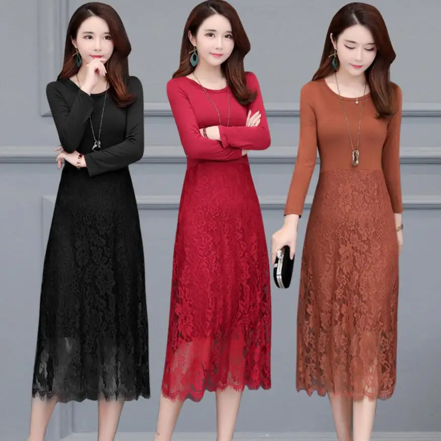 

New Sexy Lace Vest Dress Women Sleeveless O-neck Loose Modal Summer Dress 2019 fashion Elegant Party long Dresses