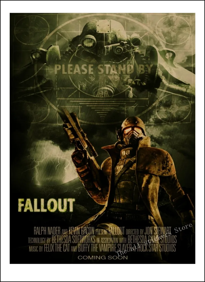 Fallout 4-DLC Nuka world. Fallout 3 4 игровой постер домашний интерьер украшение крафт-игра постер рисунок core наклейки на стену/9005 - Цвет: 3
