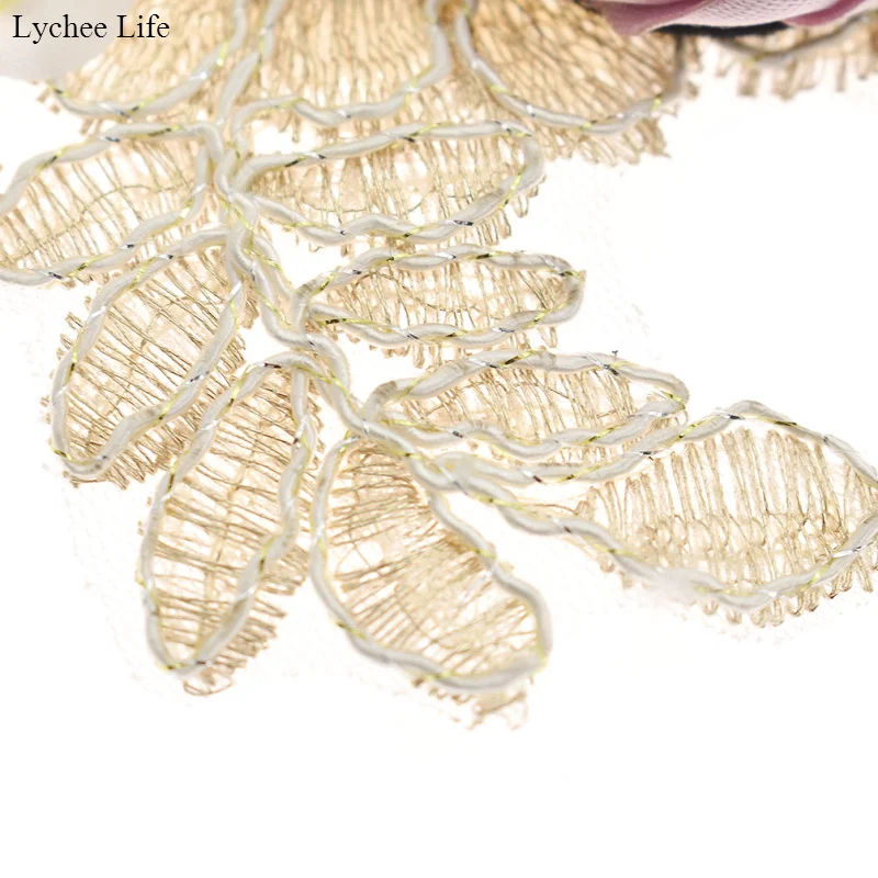 Lychee Life Fashion DIY 3D вышитый цветок Кружевная аппликация ручная работа шитье