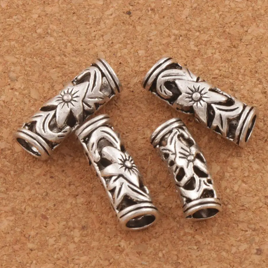 

Hollow Lily Flower Tube Metal Big Hole Beads Fit European Charm Bracelets Jewelry DIY L1407 20pcs 19.8x8x6.7 mm Zinc Alloy