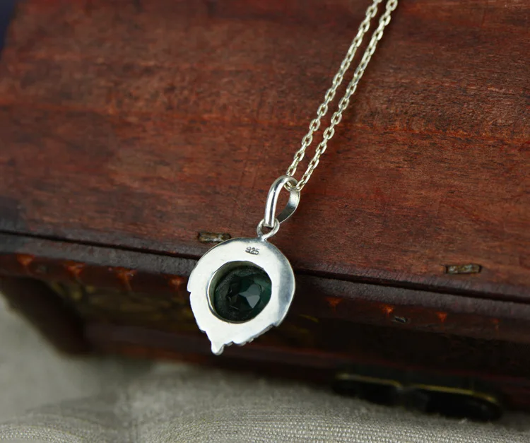 Женское ожерелье из серебра 925 пробы с кристаллами|Подвески| |