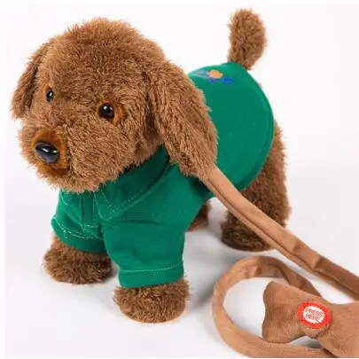 Green Teddy Электрический поводок для собак, красочные плюшевые игрушки, музыкальное оборудование, поводок с дистанционным управлением, электронные игрушки для детей, рождественский подарок - Цвет: Green Teddy