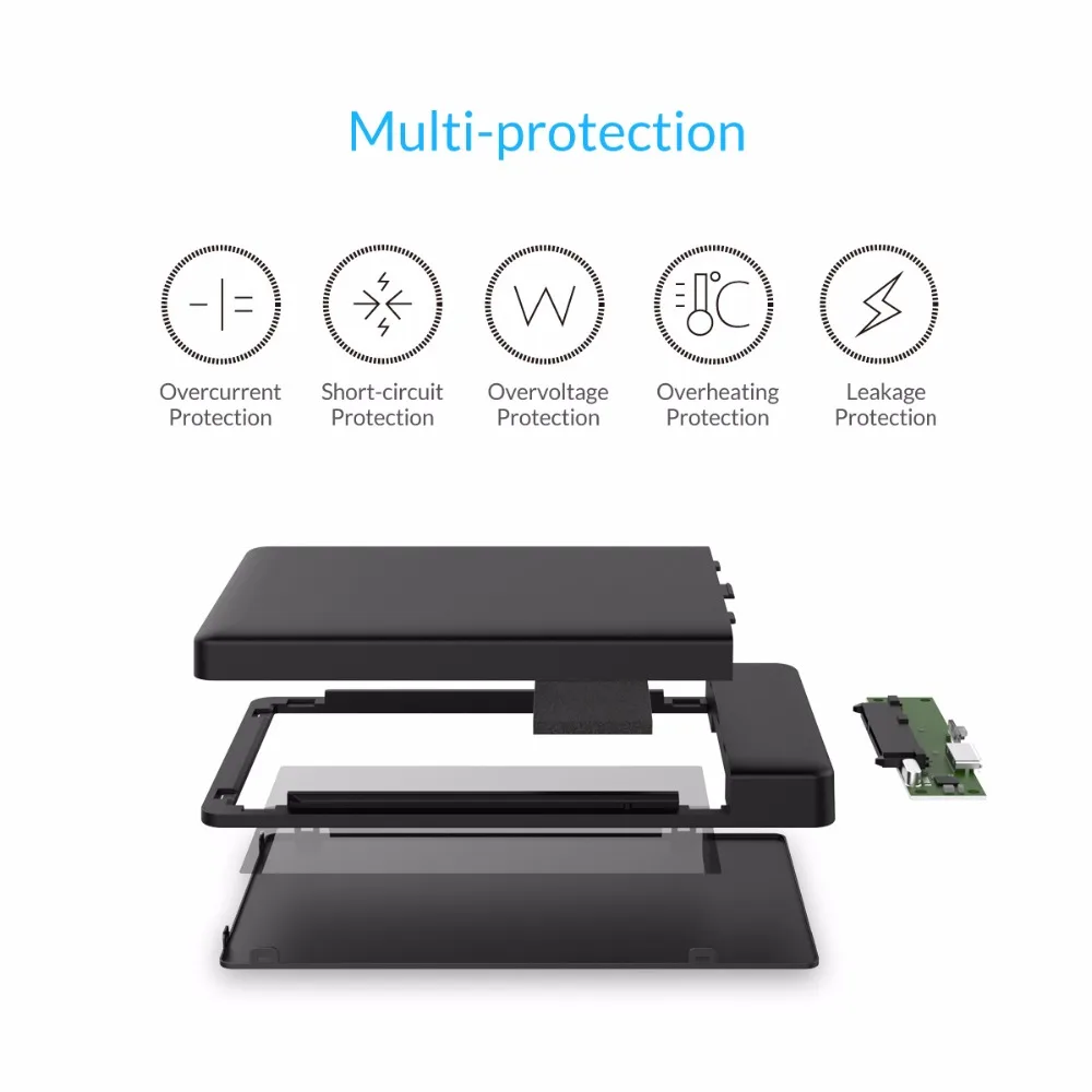Внешний корпус/Чехол ORICO 2588US3 V1 BK 2 5 дюйма SATA к USB 3 0 без инструментов для 9 мм и 7 HDD SSD