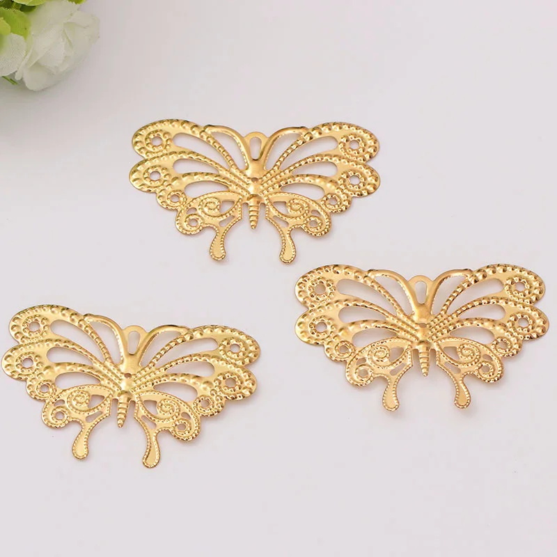 59mm 30Pcs Vintage Butterfly Filigree DIY Metal Connectors Crafts Accessories Charm Pendant | Украшения и аксессуары