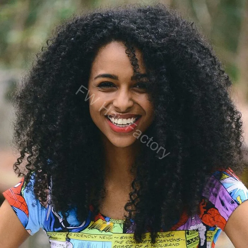 Glueless Afro Kinky Фигурные Синтетические Парики Для Чернокожих Женщин 12 ''-24''
