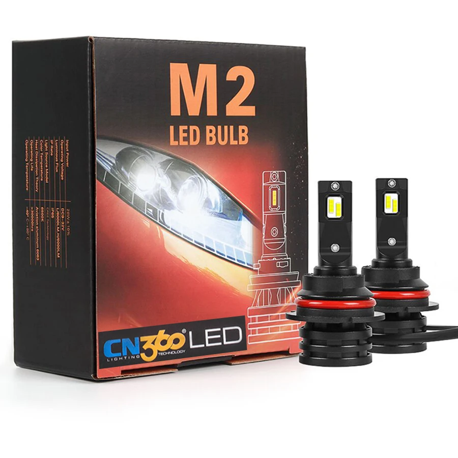 CN360 2 шт H11 светодиодный лампы H8 H9 12 V 24 V 12000LM Супер Яркий Мини авто фары 6500 K регулируемый свет с Вентилятор охлаждения