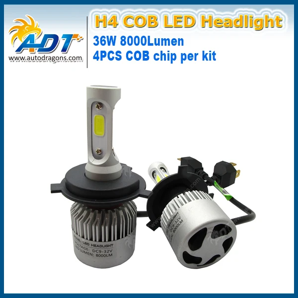 Высокая яркость H4 Hi DC9V 32V ближнего света 4 шт. Brid gelux COB 8000LM 6500K Автомобильные