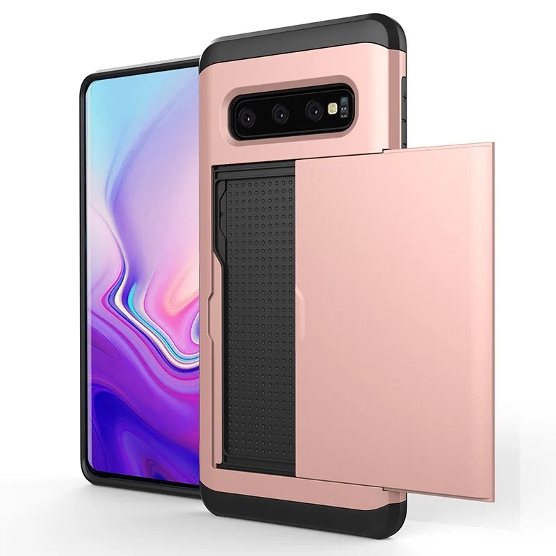 Твердый чехол CYATO Slide Card для Samsung Galaxy S10 Plus S10E чехлы телефонов Роскошный деловой S9