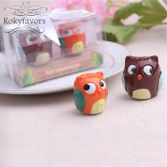 Free Shipping 100Sets Owl Always Love Ceramic Salt and Pepper Shakers Favors Wedding Birthday Gifts | Дом и сад