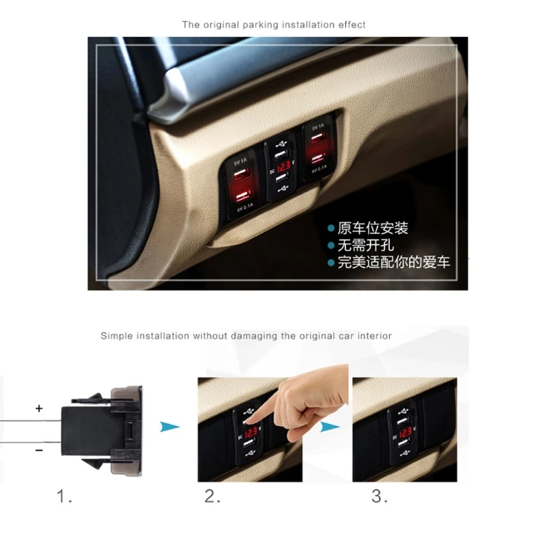 DC 12V 24V двойной USB Автомобильное зарядное устройство гнездо цифровой светодиодный