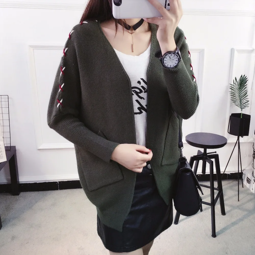 2017 зимние Для женщин Кардиганы для свитер новая мода машинной вязки высокое