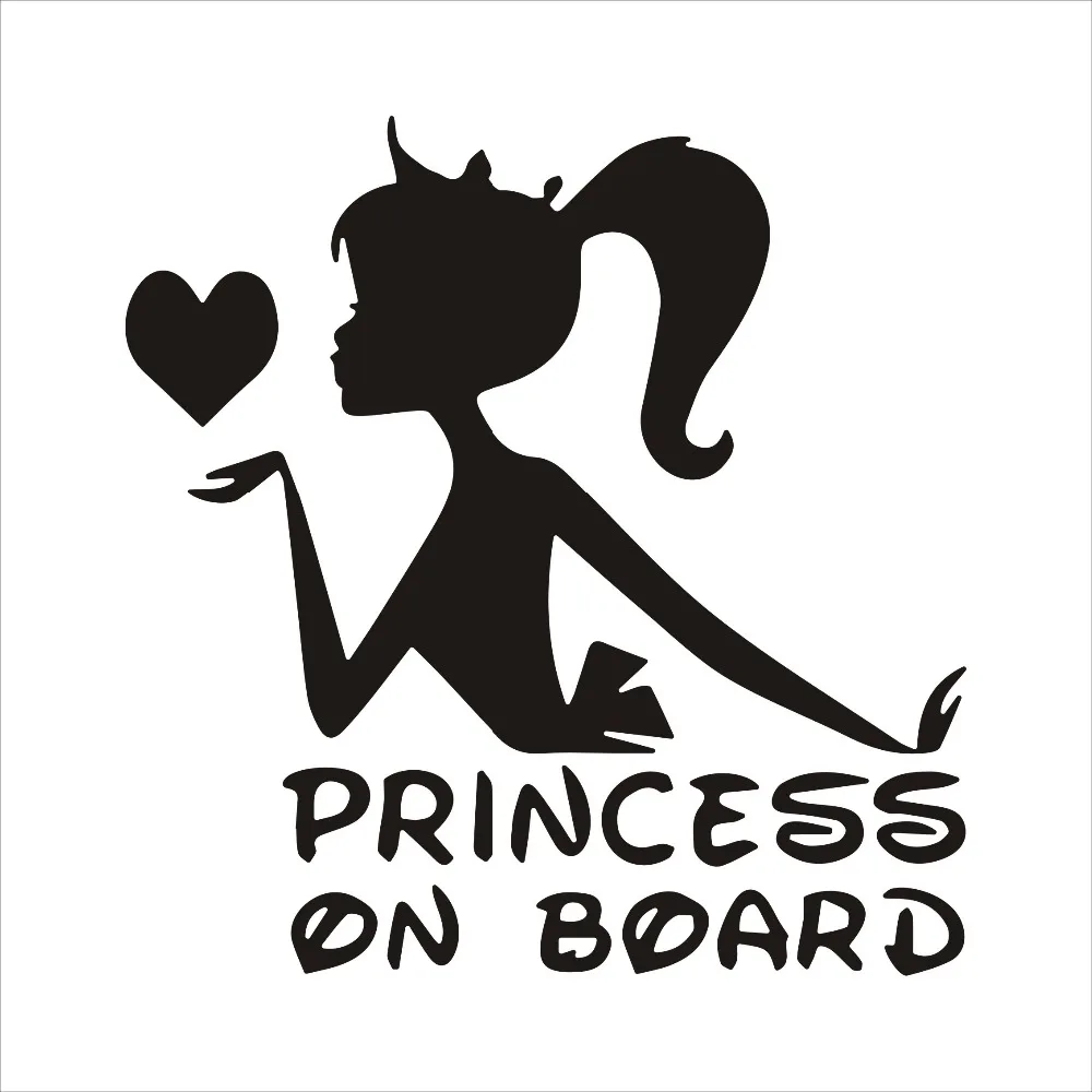 13CM*13.2CM PRINCESS ON BOARD Baby Child Crown Vinyl Car Stickers and Decals Sticker for Auto Products Accessories | Автомобили и