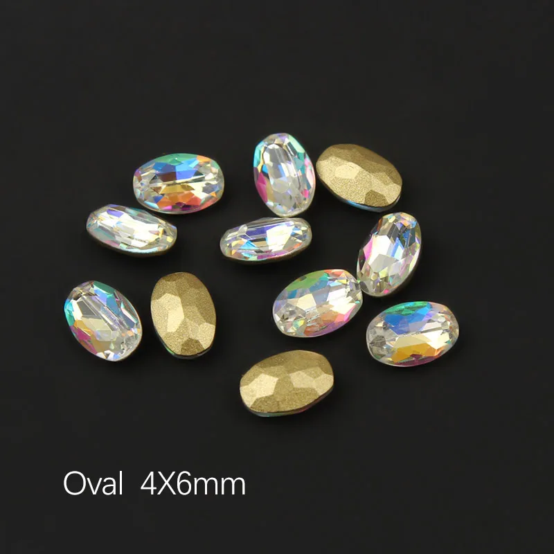 Oval 4x6mm Красочные 30/100 шт 19 форм украшения для ногтей Стразы все для ногтей алмазный камень аксессуары поставки AB 3D драгоценные камни Шарм - Цвет: Oval 4x6mm