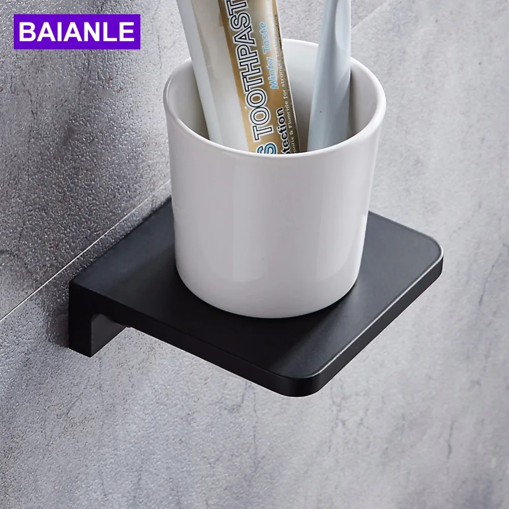Черные алюминиевые аксессуары для ванной комнаты|bathroom accessories|tumbler holderwall cup holder |