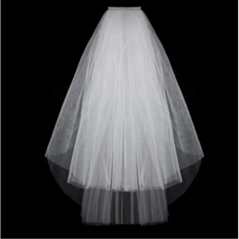 Simple Two Layer White Tulle Short Wedding Bridal Veils 2016 wedding accessories casamento velos de novia | Свадьбы и торжества