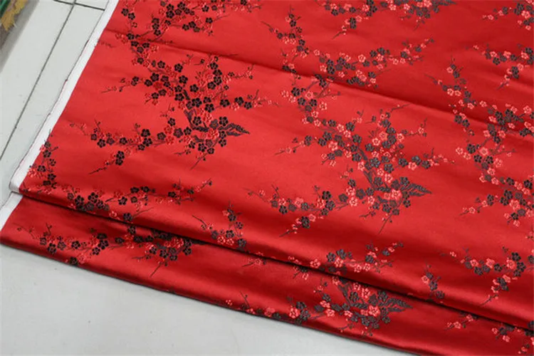 CF61 1 ярд китайский цветок сливы шелковая парча ткань Cheongsam одежда костюмы DIY Ткань для шитья кушион покрывало ткань