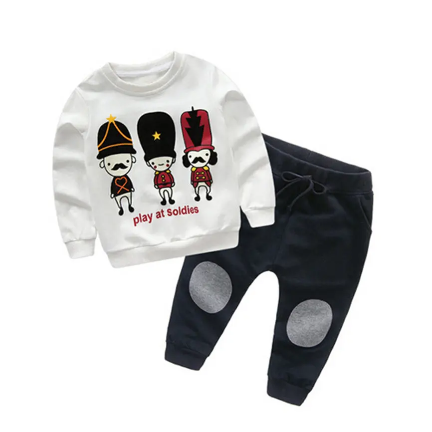 Комплекты одежды весна 2018 детский пуловер для маленьких девочек и мальчиков свитер топы с рисунком + штаны