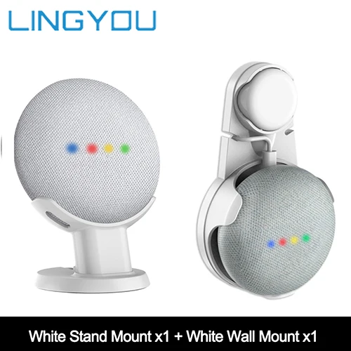 Bundle B Google Home Мини Настольная подставка держатель настенная вешалка голосовые ассистенты компактный держатель Чехол с вилкой для кухни спальни аудио крепление - Цвет: Bundle B