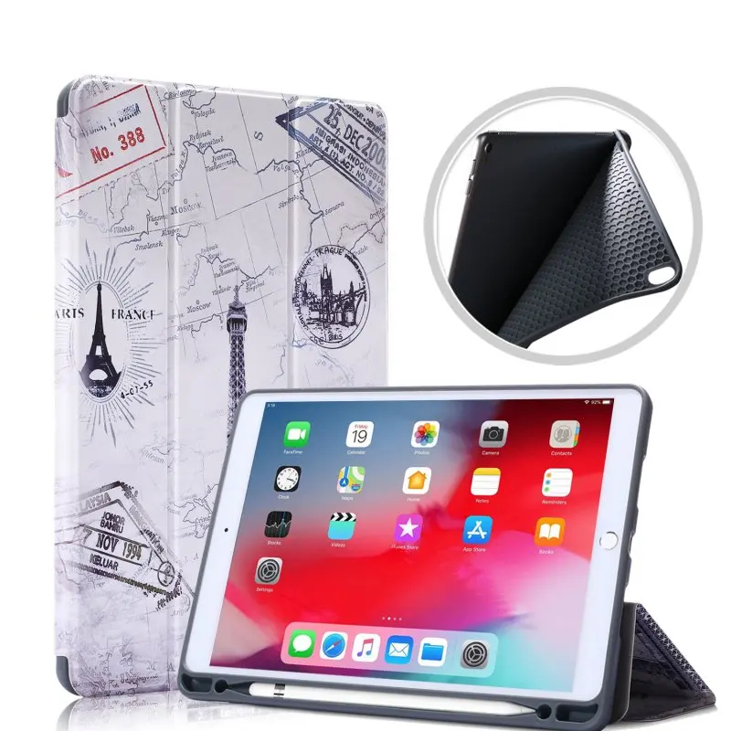 Мягкий силиконовый чехол для Apple iPad Air 10,5 Pro 10,5 чехол Trifold Магнитный умный сон Funda+ пенал - Цвет: E