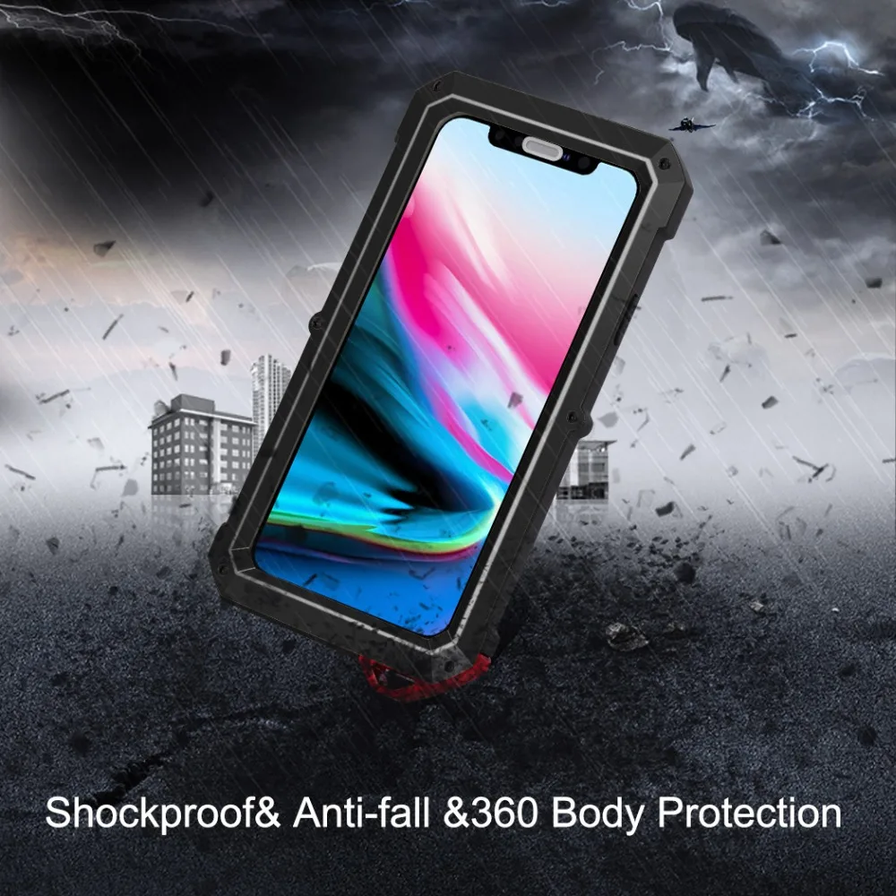 

Сверхмощный защитный чехол для телефона iPhone X XS бронированный металлический противоударный алюминиевый чехол из закаленного стекла для ...