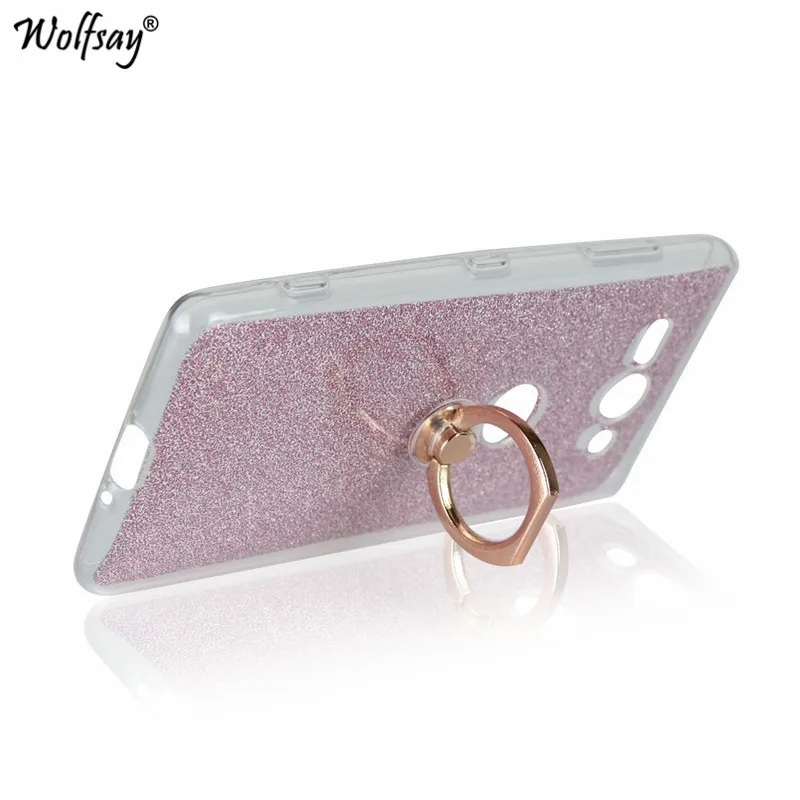 Luxury Bling Glitter Case For Sony Xperia XZ2 Compact Cover Soft TPU Ring Holder H8314 |