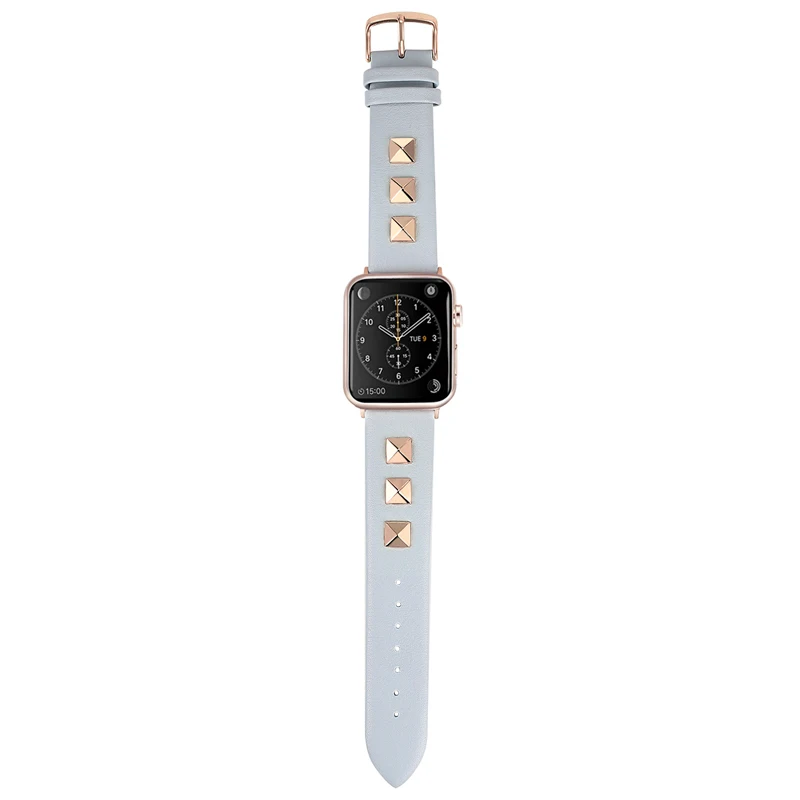 Заклепки стиль кожаный ремешок для Apple Watch 4 3 2 1 браслет ремешок для iwatch 44 мм 40 38 42 Роскошные петли аксессуары для наручных часов