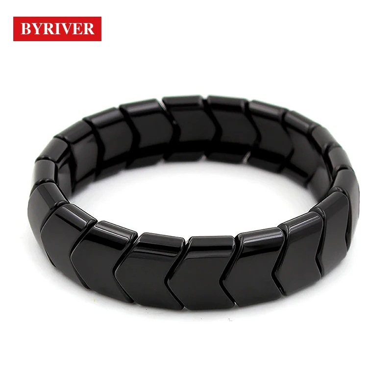 Arrrow Beads BYRIVER настоящий черный турмалиновый браслет для здоровья, браслет из натурального германиевого камня, энергия отрицательных ионов, ручная цепочка для мужчин и женщин - Цвет: Arrrow Beads