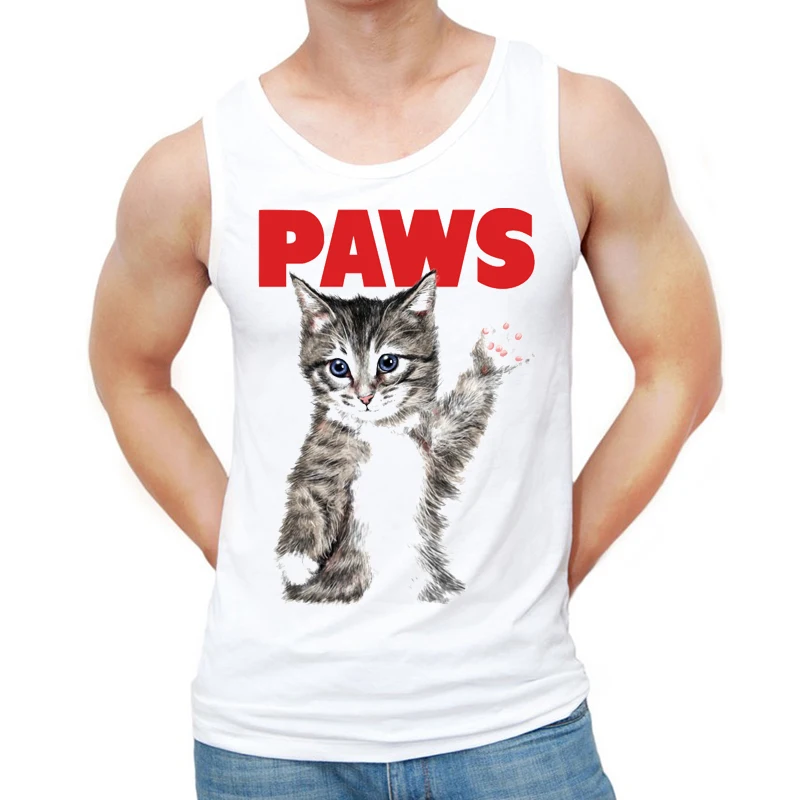 Новинка 2018 летняя мужская мода дизайнерские майки с лапами жилет принтом милого