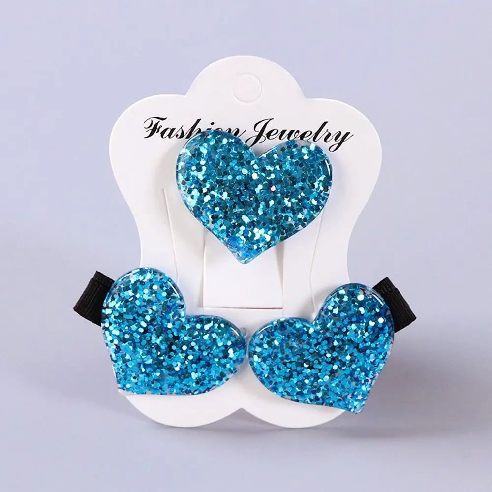 3pcs/set Girls Hair Clips Glitter Star/Heart Barrettes Elastic Ropes Ties Solid Hairband Birthday Kids Party Favors Gifts|Сувениры для