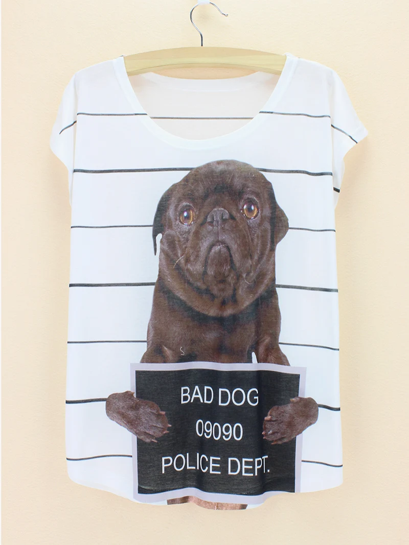 Футболка женская с надписью bad dog топ коротким рукавом Модная стильная рубашка в