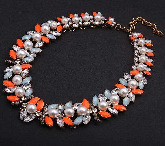 Ожерелье чокер женское с жемчугом и цветком|pendants for women|brand necklacechoker fashion necklaces |