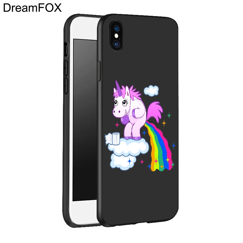 DREAMFOX L543 Rainbow Horse Black Soft TPU Silicone Case Cover For Apple iPhone 11 Pro XR XS Max X 8 7 6 6S Plus 5 5S 5G SE |