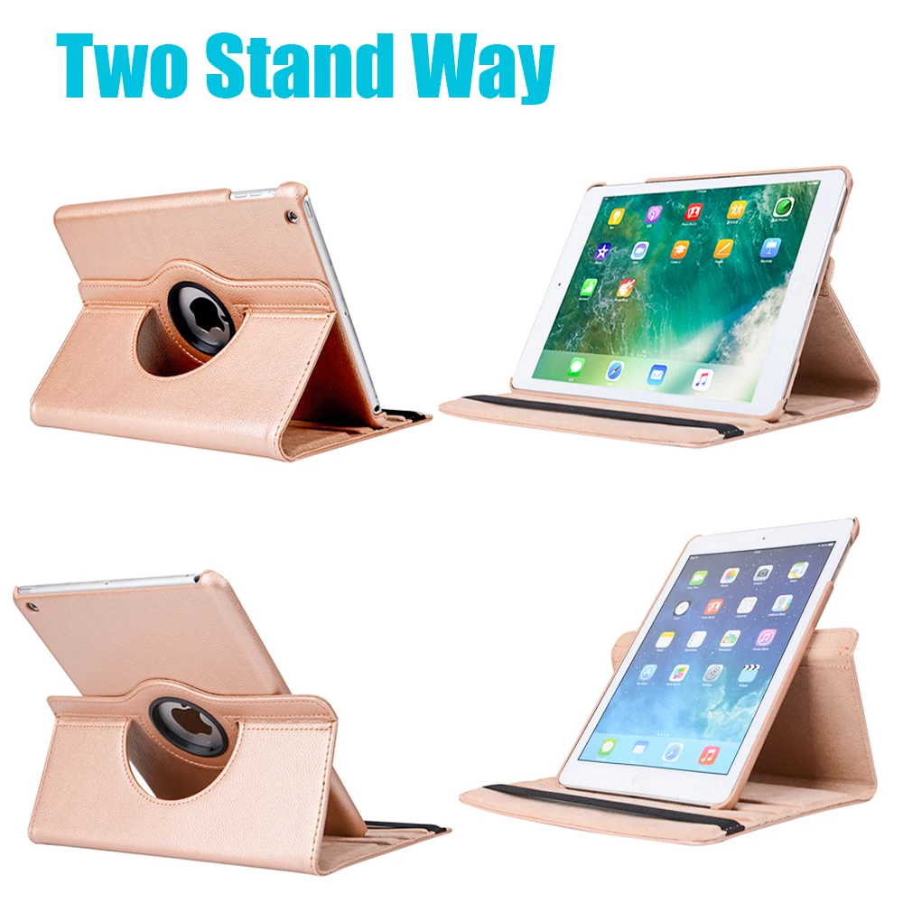 Кожаный смарт-чехол для Apple iPad Air 2 1 5 6 mini 3 9 7 2017 2018 5-е 6-е поколение вращение на 360