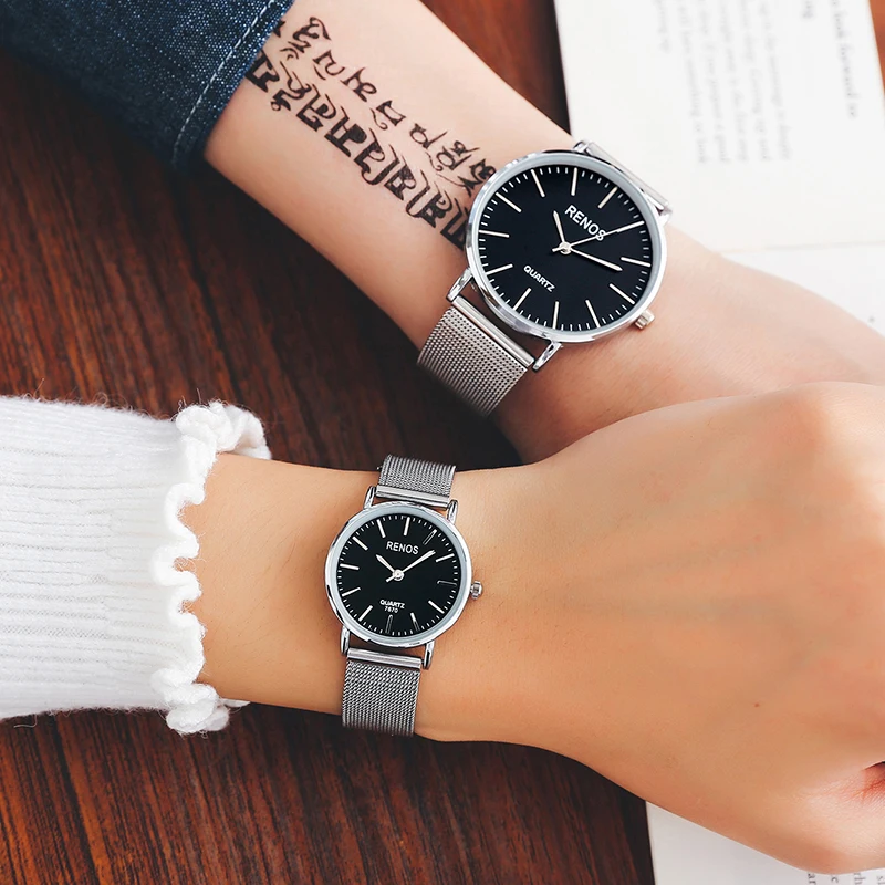 Женские часы RENOS с коробкой ремешок из сплава аналоговые кварцевые наручные
