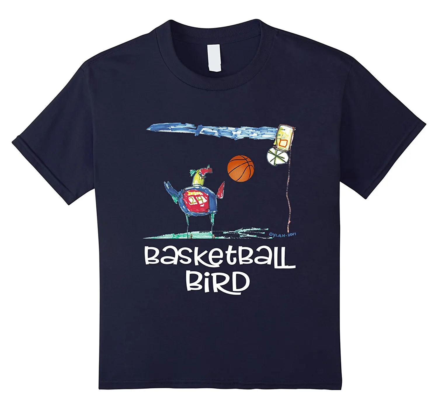 Забавные Баскетбол футболка возраст 6 малыш рисование: птица|basketball tshirt|tshirt