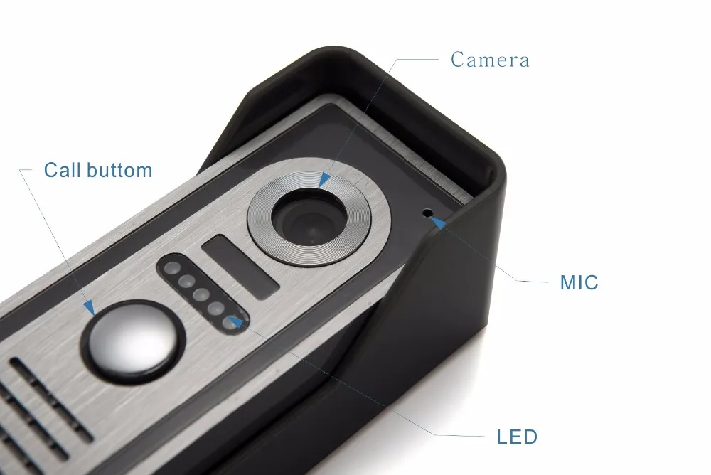 7Inch TFT LCD Indoor Monitor Alloy 3V4 Wired Intercom Video Door Phone