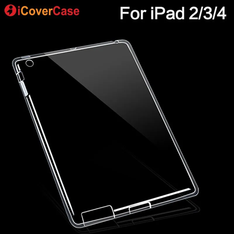 Защитный чехол для Apple iPad 4 3 2 iPad4 силиконовые чехлы прозрачный цвет мягкая кожа