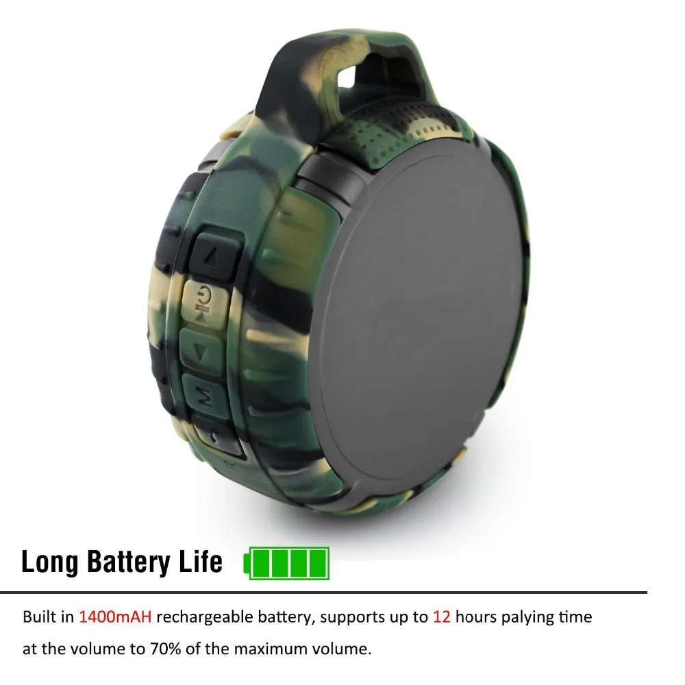 Беспроводной bluetooth динамик камуфляжного цвета Водонепроницаемый IPX7 портативный