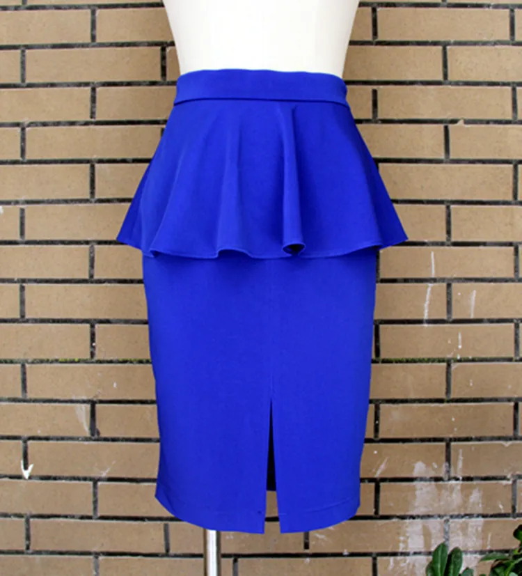 

Customize Women New Fashion Plus Size 3XS-8XL High Waist ruffles slit pencil Skirt Ladies elegant Skirts Saisa Femininas jupes