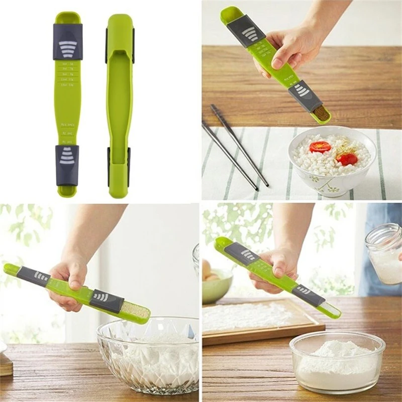 

Adjustable Measuring Spoon Double End Eight Stalls Scale Spoons Metering Spoon