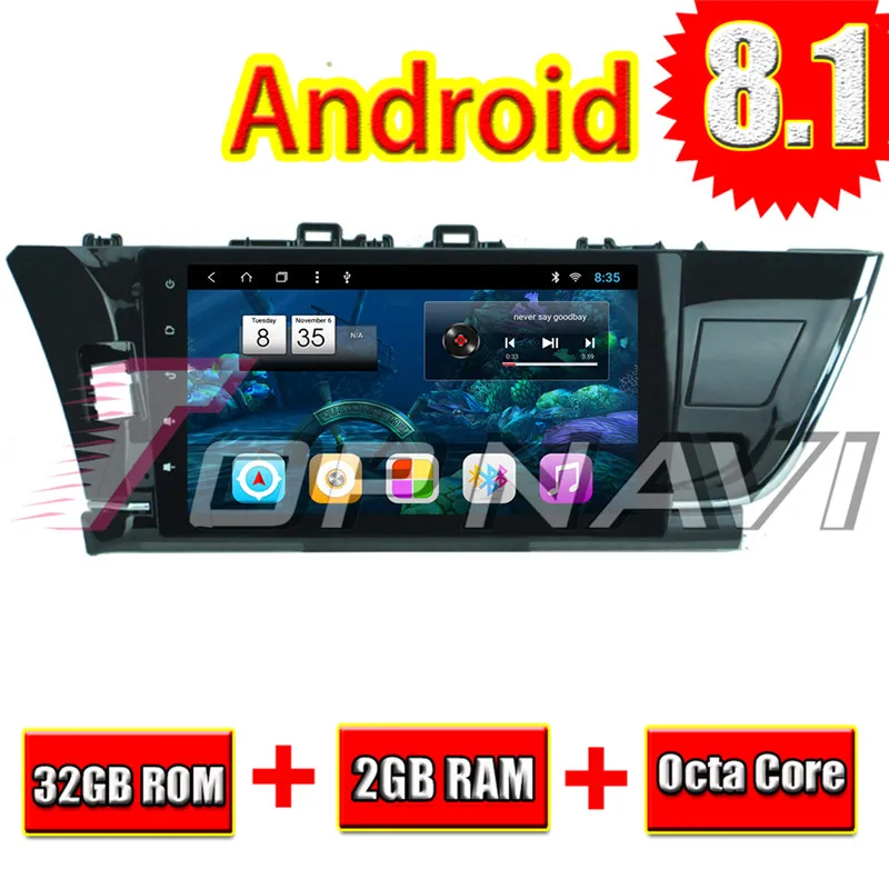 Автомобильный плеер для Toyota COROLLA 2014-2016 10 1 дюйма Android 8 автомобильный GPS-навигатор