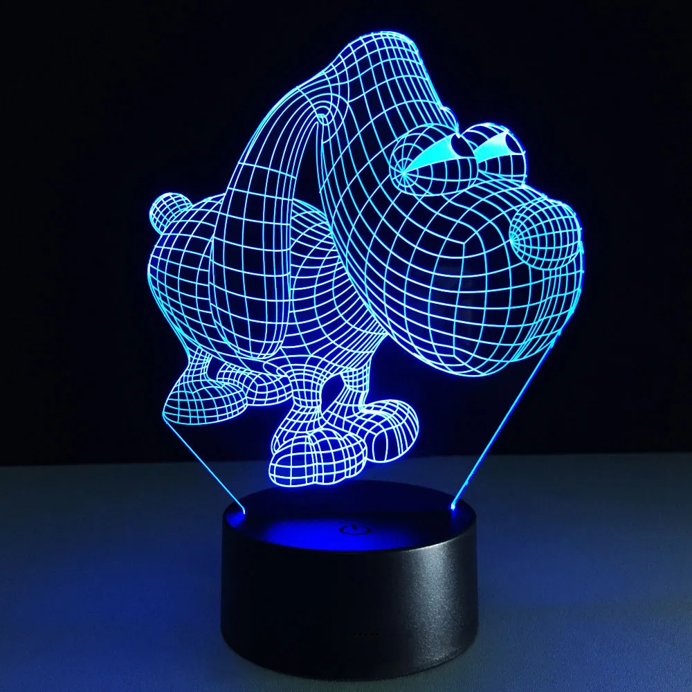 Собака ночник Childlike 3d Led Настольная лампа детский подарок Luminaria красочные