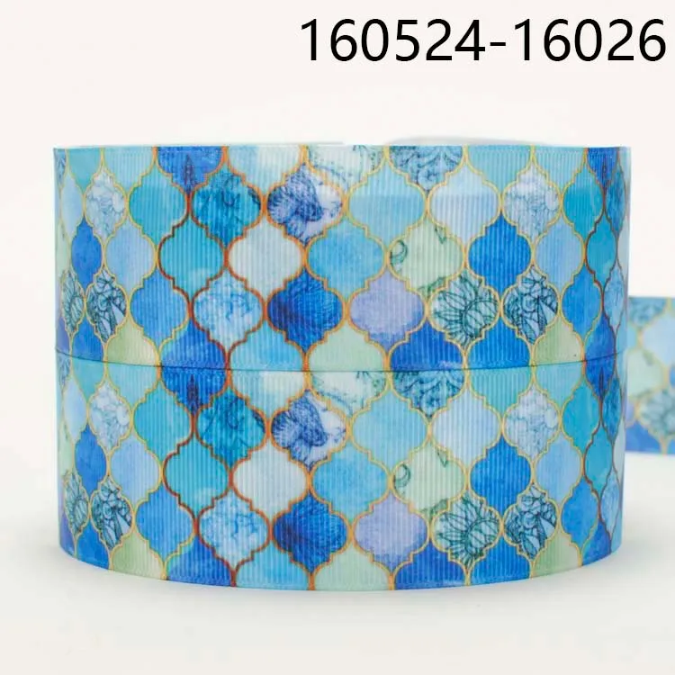

NEW 50 yards 7/8 " 22mm unique classical pattern printed grosgrain tape ribbon DIY hairbow free shipping