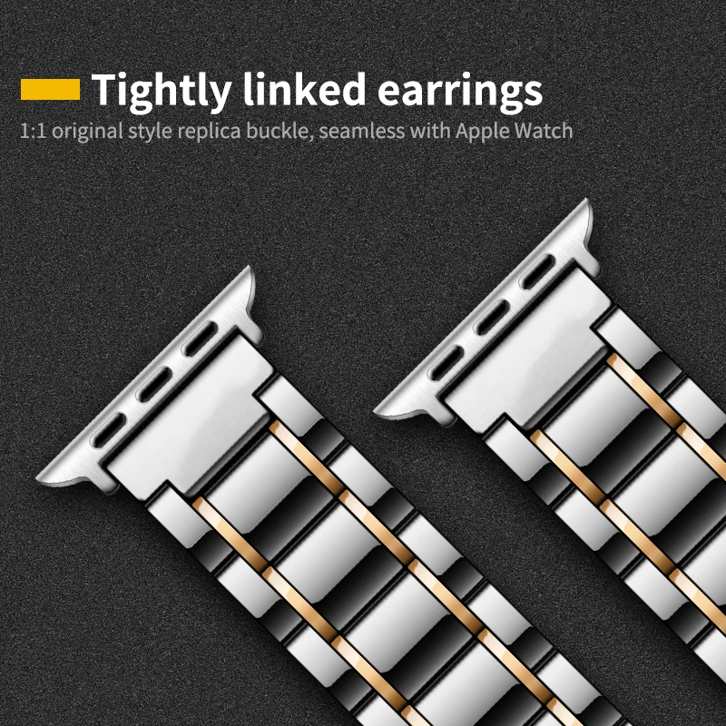 Ремешок для Apple Watch, 40 мм, 38 мм, керамика, нержавеющая сталь, съемный ремешок, браслет, ремешок для часов iWatch, 44 мм, 42 мм, все модели