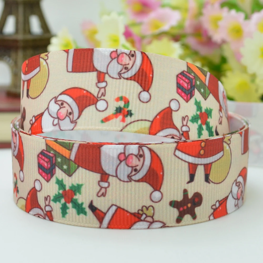 DUWES 7/8 &quot22 мм 2 5 10 20 50 ярдов Отец Рождество Собака печатных grosgrain ленты волос лук DIY