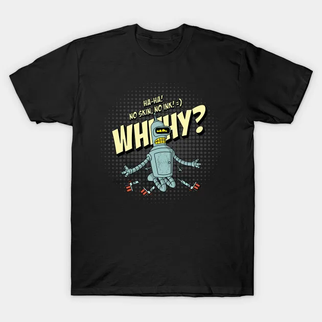 Printed Men T Shirt Cotton tShirt O-Neck Short-Sleeve New Style Robots dont have skin Tattoo Women T-Shirt | Мужская одежда